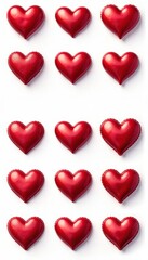 Red and black heart icon set Different styles and sizes of hearts , hearts, black