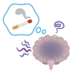ニコチン依存の脳のイラスト