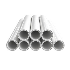 Stacked Rolled White Paper Tubes on a Clean Surface