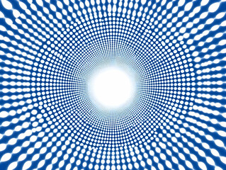 Abstract Blue Dot Tunnel Background Illustration