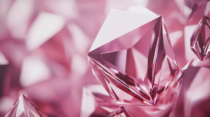 3D abstract gem jewelry texture crystal rock layered stone metal shimmering glittering glass reflective fashion luxury lifestyle pattern template pink background