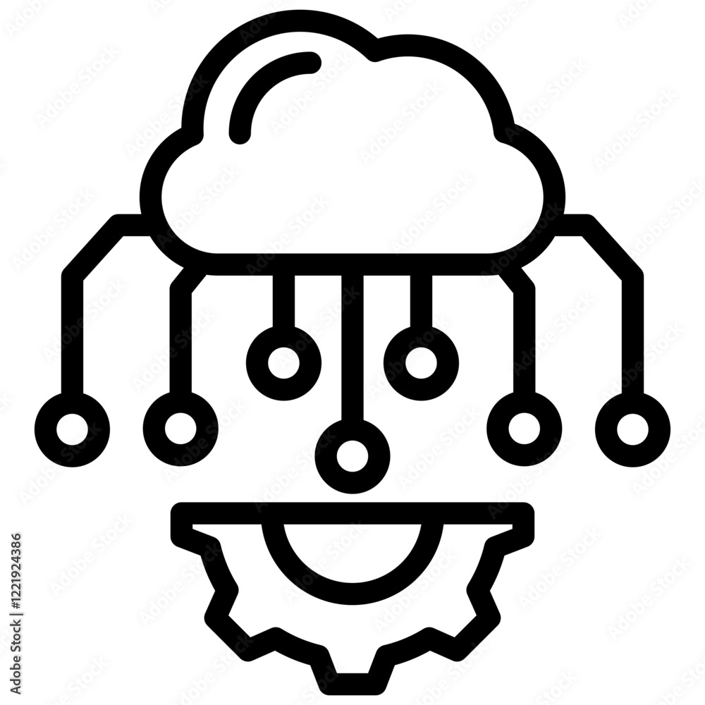 Poster cloud computing outline icon