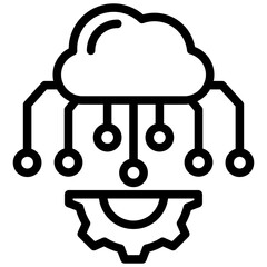 Cloud Computing Outline Icon