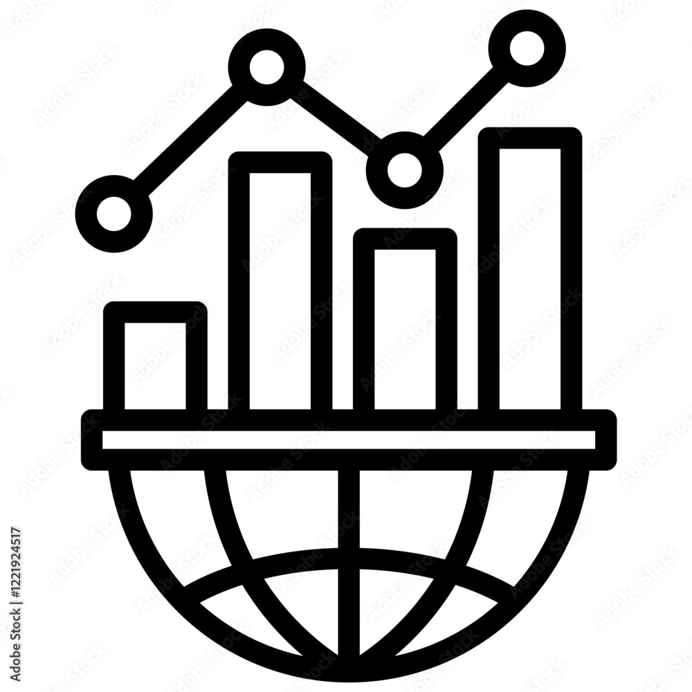 Poster big data analytics outline icon