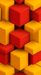 Obraz premium Red and Gold 3D Cube Abstract Background