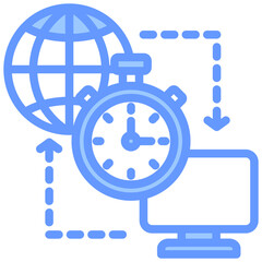 Reduced Latency Lineal Blue Icon