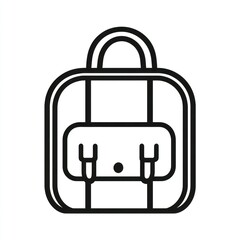 Line art illustration of a simple handbag