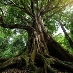 Obraz premium Embracing the Beauty of Nature's Symphony..Where Trees Whisper, Flowers Bloom, and Birds Sing