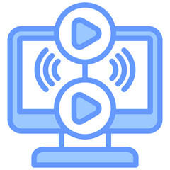 Seamless Streaming Lineal Blue Icon