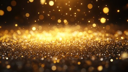 Golden glitter bokeh background.