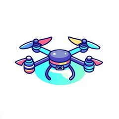 Naklejka premium Colorful Drone Illustration Featuring Four Propellers