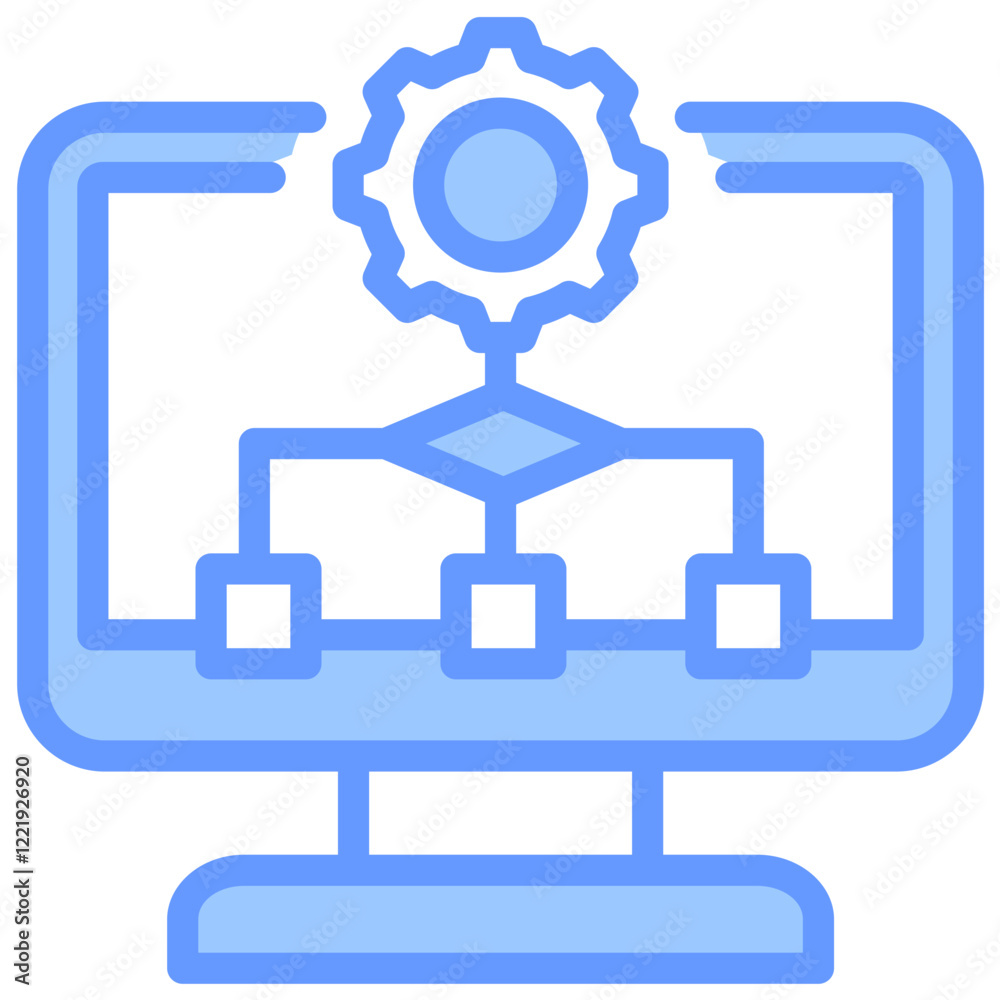 Poster Algorithm Development Lineal Blue Icon