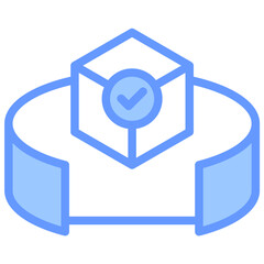 Augmented Reality Lineal Blue Icon