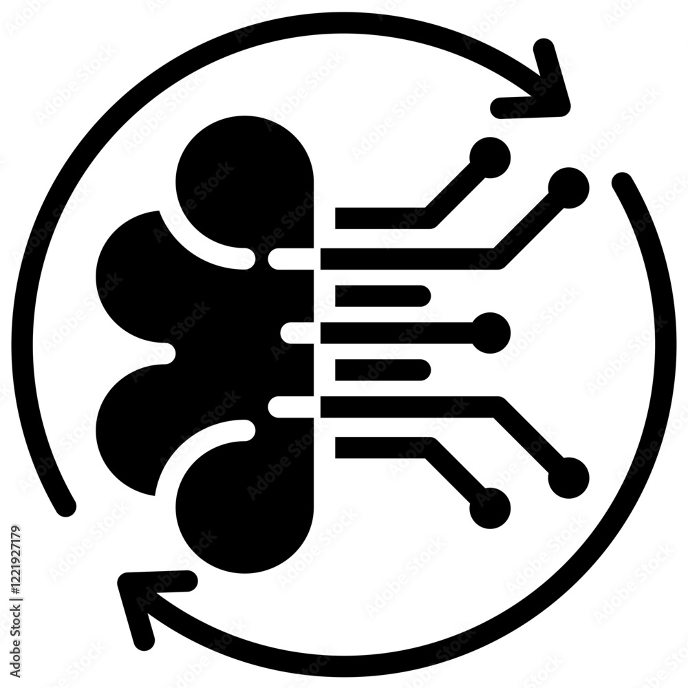 Poster reinforcement learning solid black icon