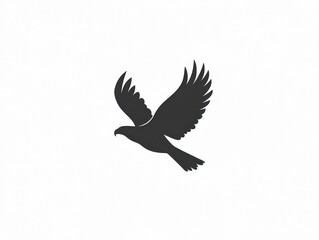 Obraz premium A Black Silhouette Of A Bird In Flight