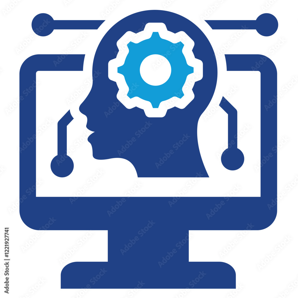 Aufkleber cognitive computing dual tone icon