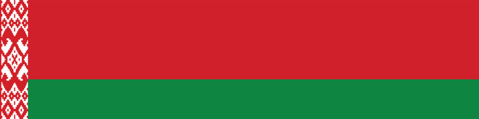 Belarus flag long banner digital vector illustration