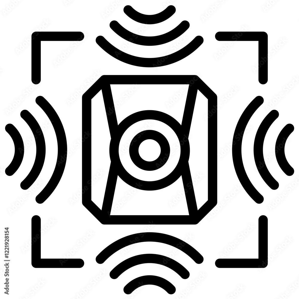 Poster smart sensor outline icon