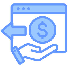 Borrowing Platform Lineal Blue Icon