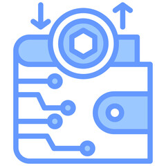 Multi Chain Wallet Lineal Blue Icon