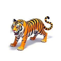 An isometric depiction of  tiger as chinese zodiac icons