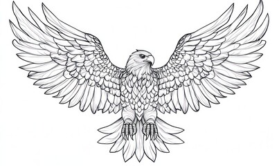 Obraz premium Majestic Eagle Soaring With Wings Outspread