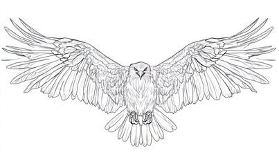 Obraz premium Majestic Eagle Soaring Wings Spread Wide Open