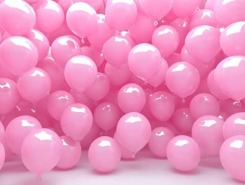 Pink Balloon 3D Illustration