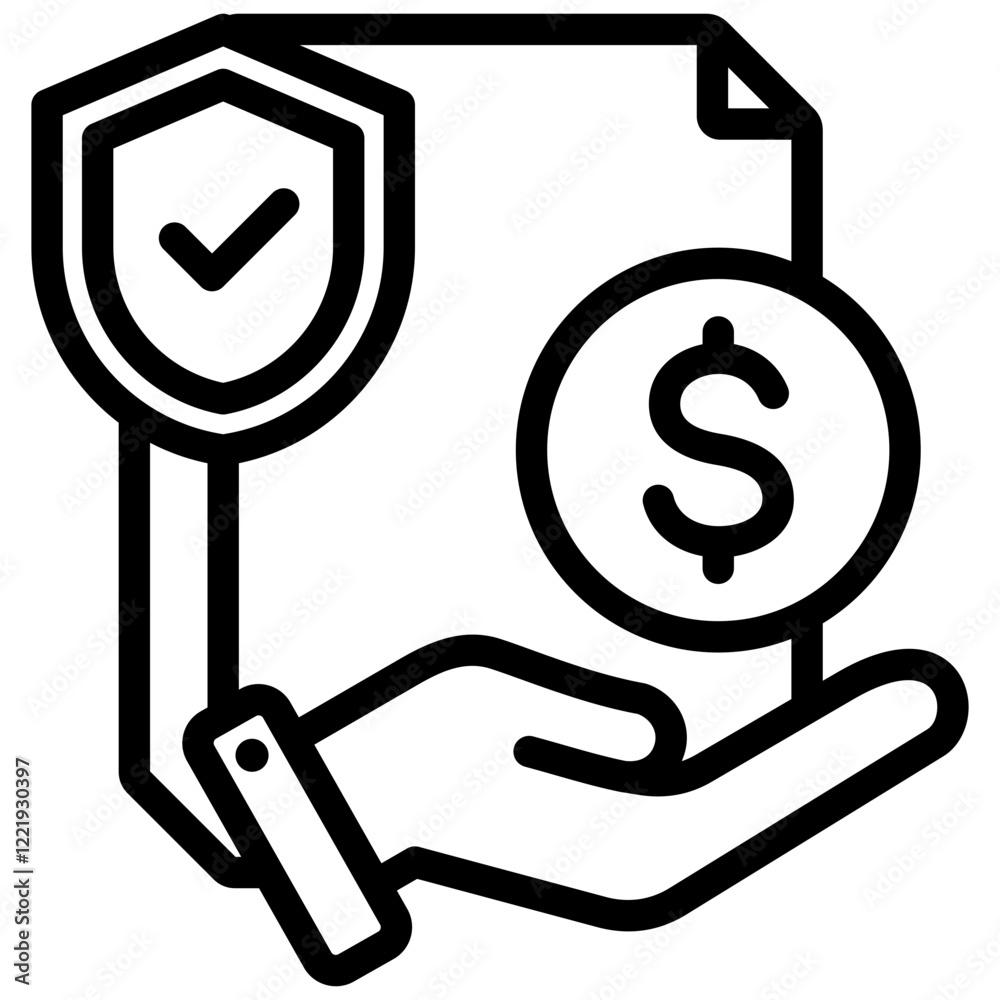 Poster lending protocol outline icon
