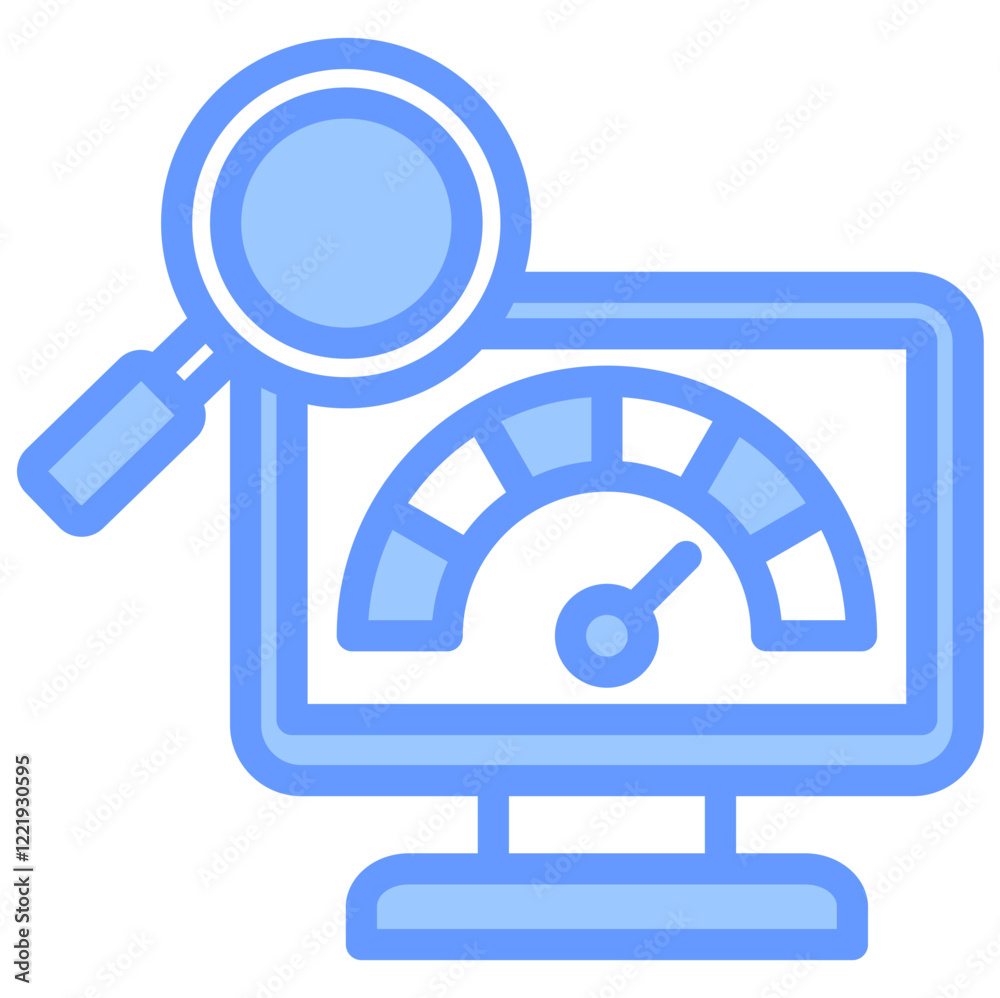Poster performance monitoring lineal blue icon