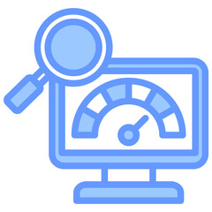 Performance Monitoring Lineal Blue Icon