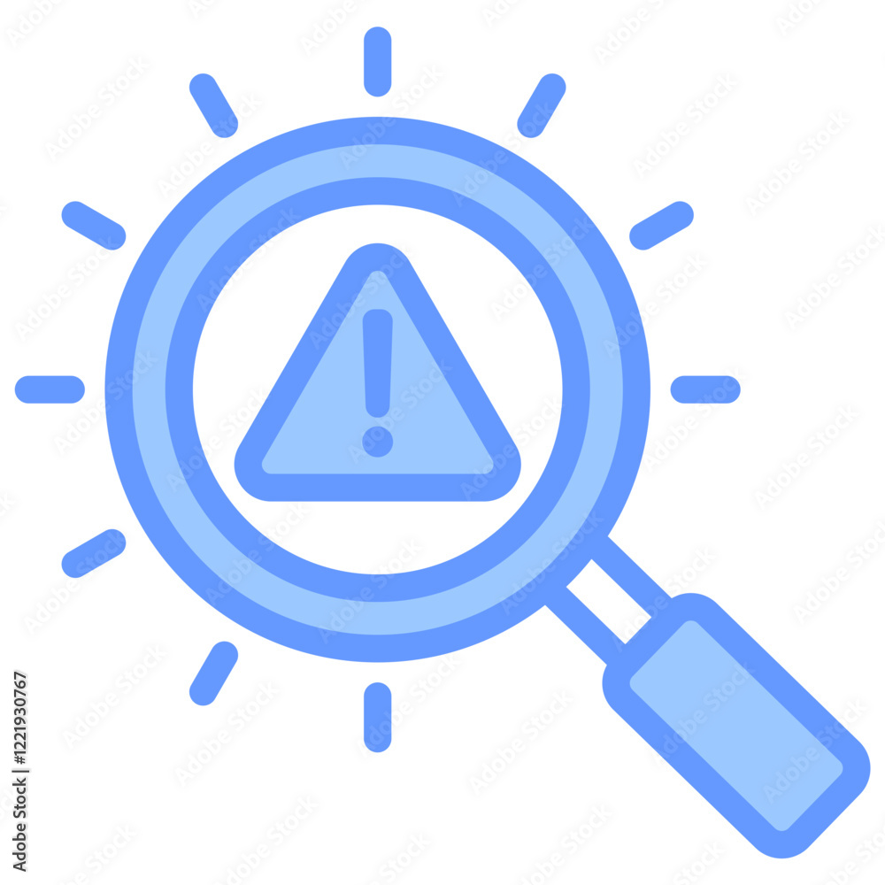 Poster fault detection lineal blue icon
