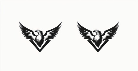 Obraz premium Majestic Eagle Design in a V Shaped Frame