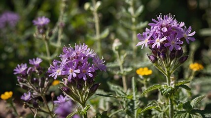 The purple wild flower in the garden