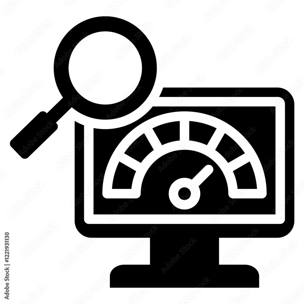 Poster performance monitoring solid black icon