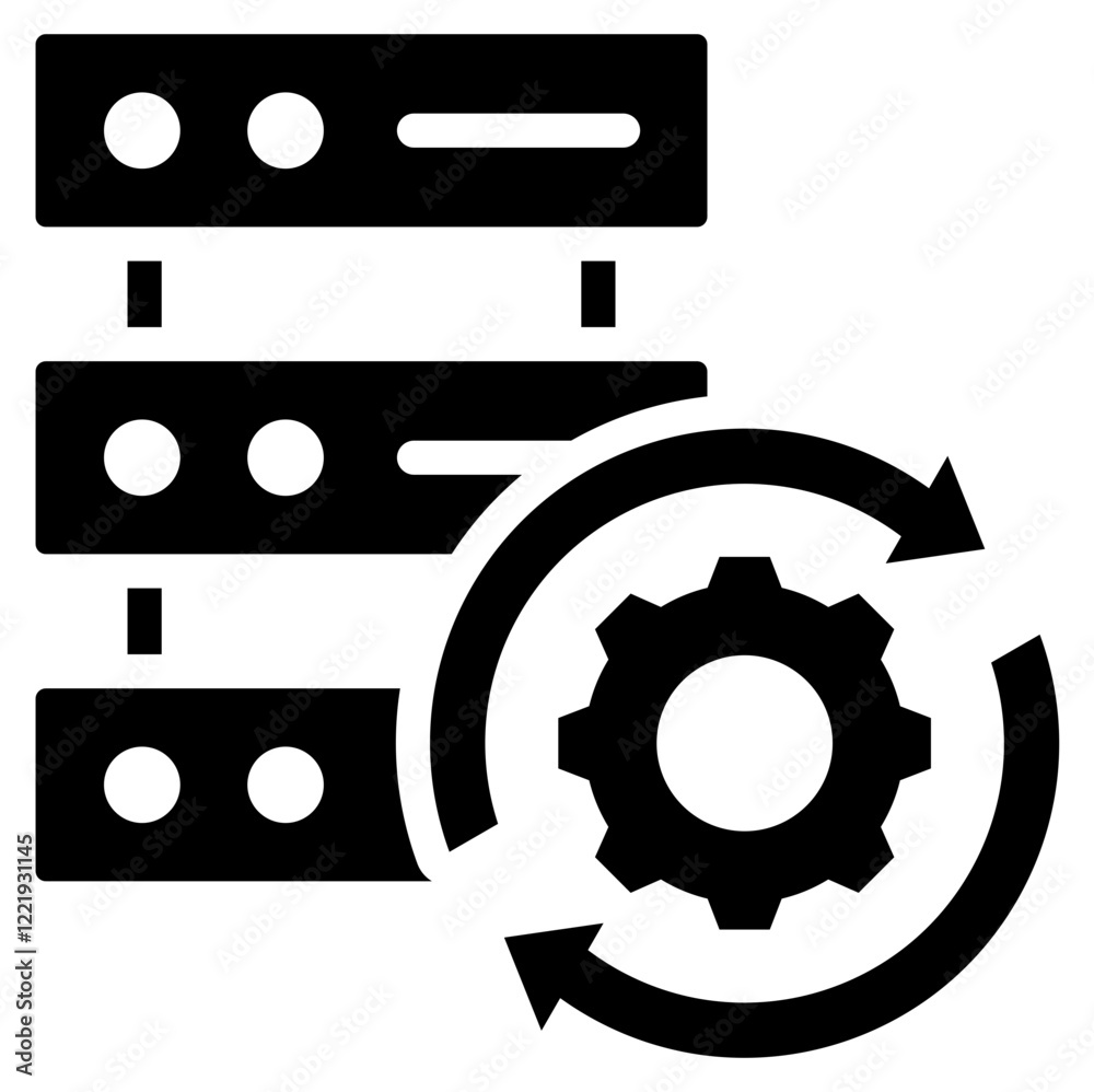 Poster Data Synchronization Solid Black Icon
