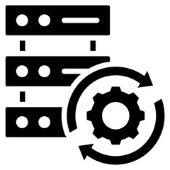 Data Synchronization Solid Black Icon