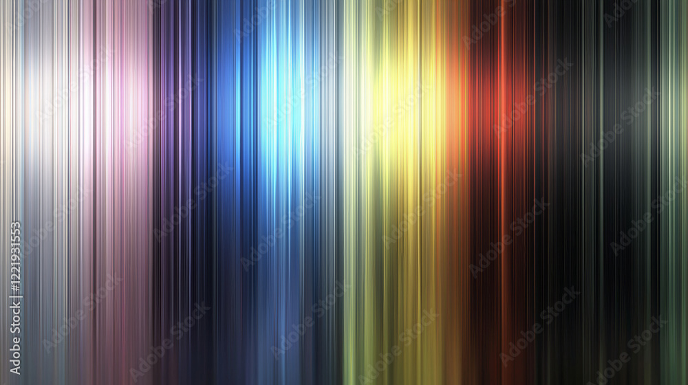 Wall mural 3d spotlight aurora rays falls on empty stage gradient rainbow colorful metal texture abstract web t