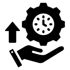 Operational Efficiency Solid Black Icon