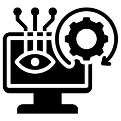 Continuous Monitoring Solid Black Icon