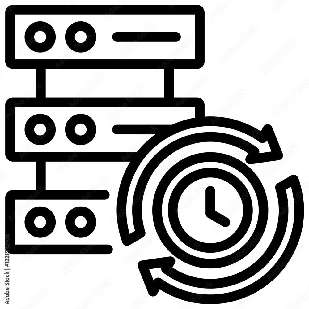 Poster real time data outline icon