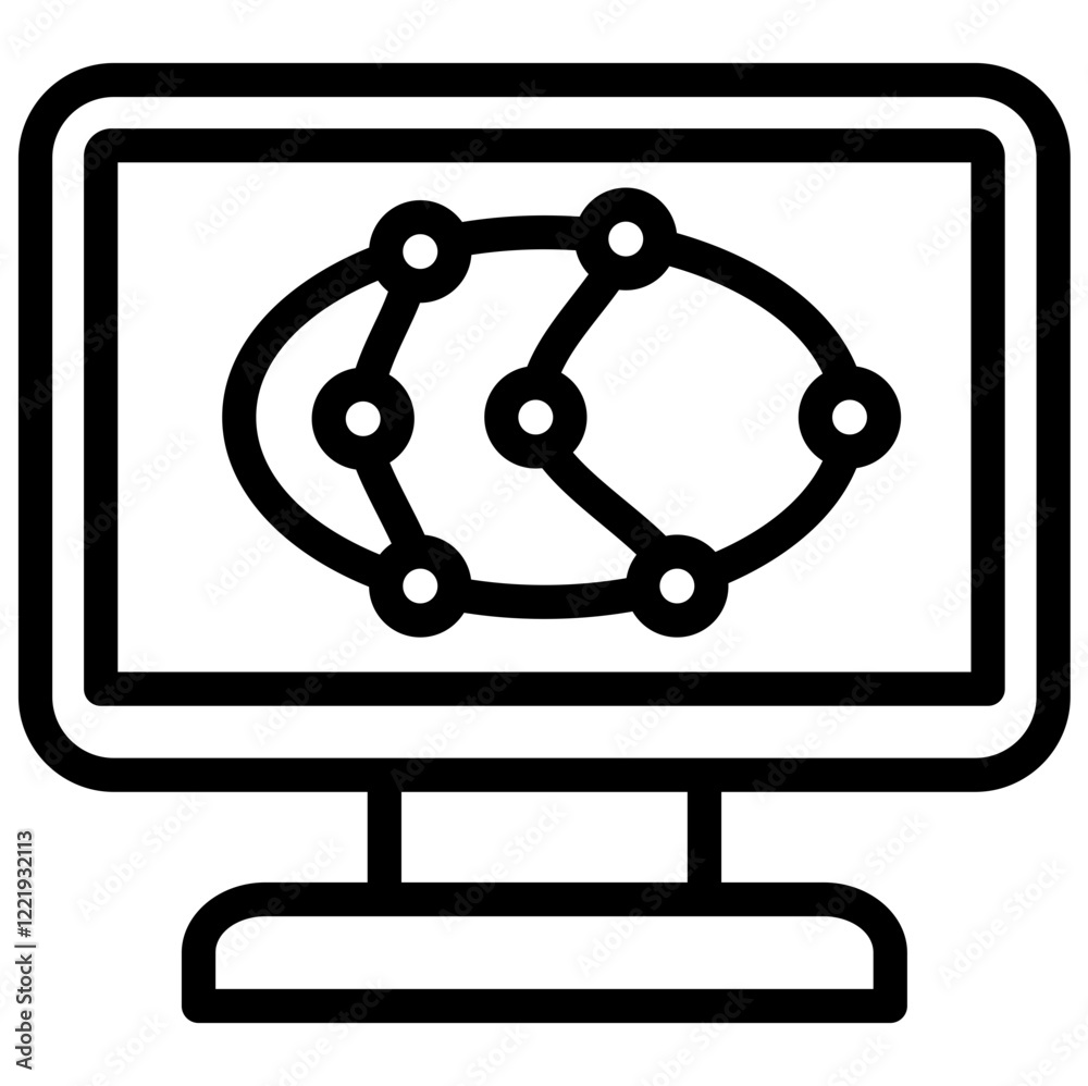 Poster System Simulation Outline Icon