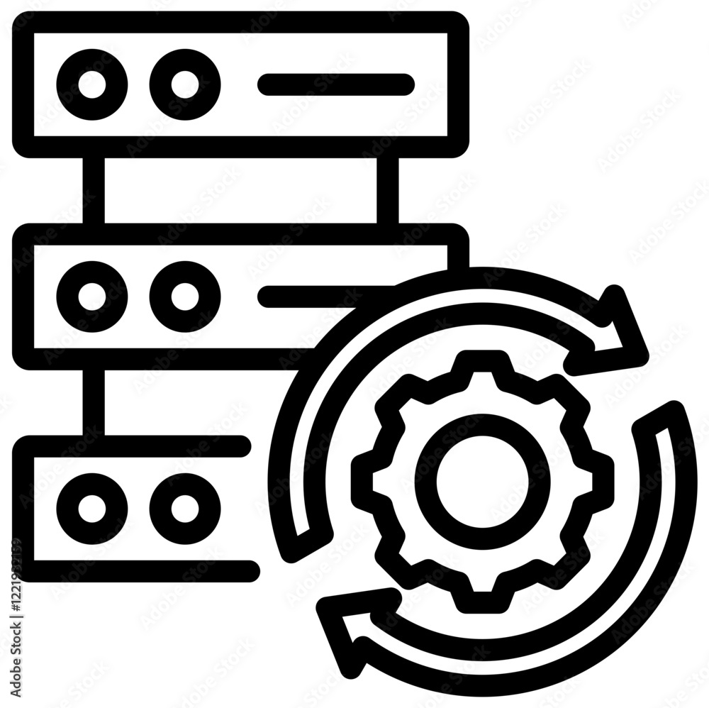 Poster Data Synchronization Outline Icon