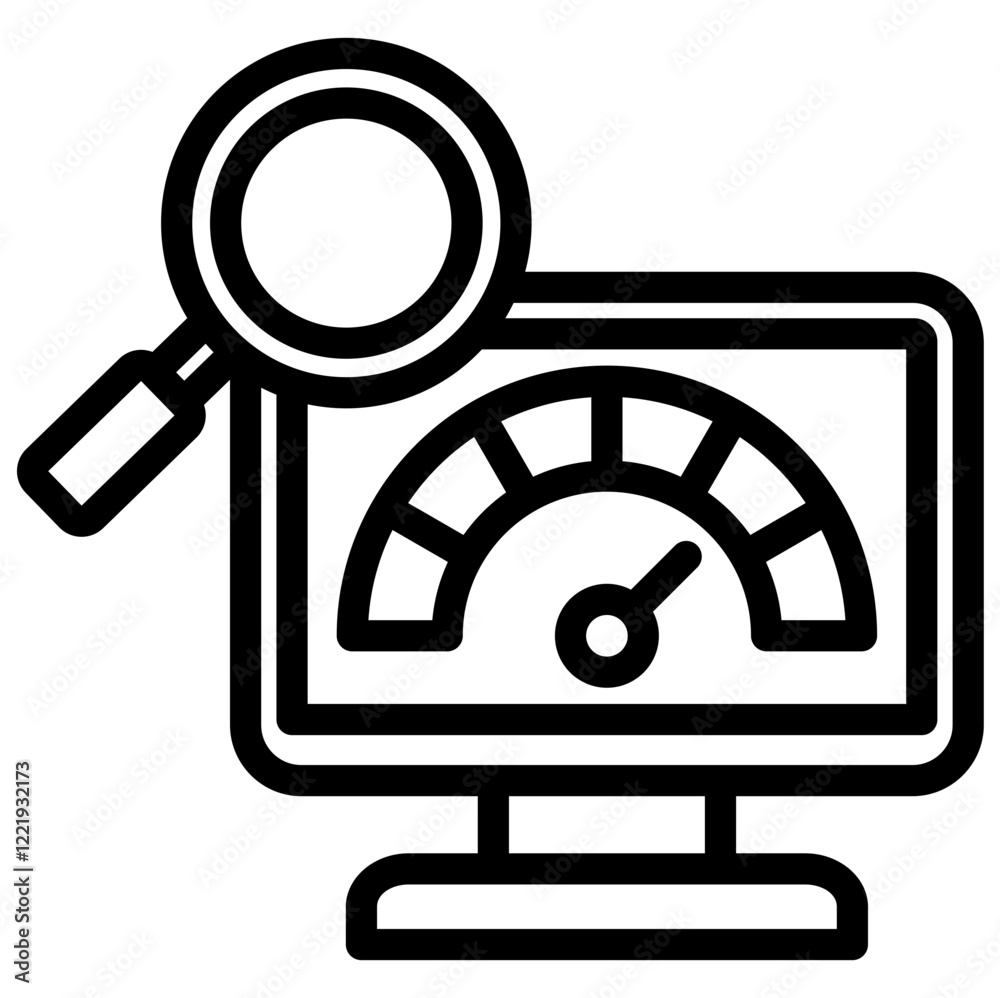 Poster performance monitoring outline icon
