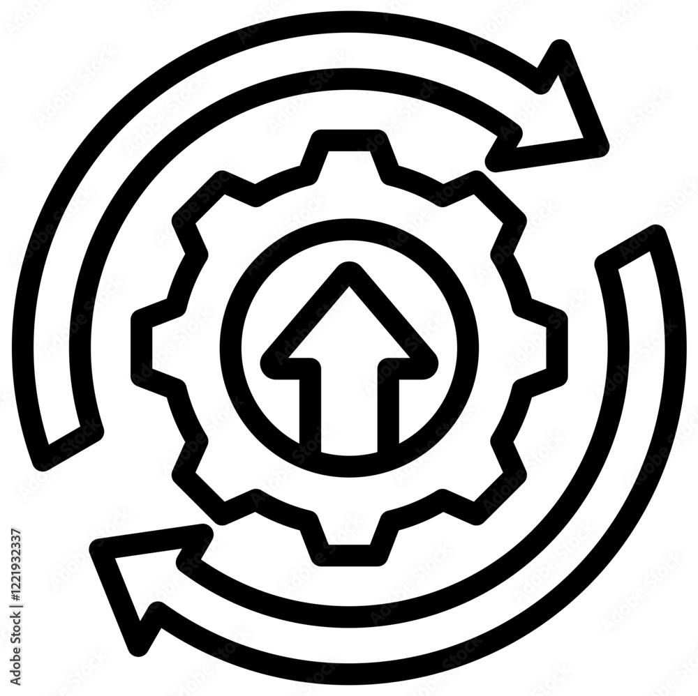 Poster process optimization outline icon
