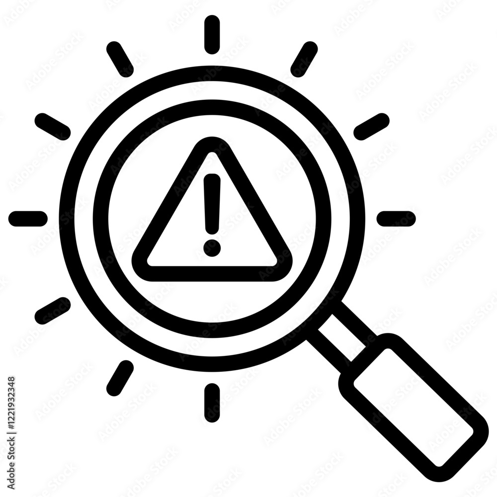 Aufkleber fault detection outline icon