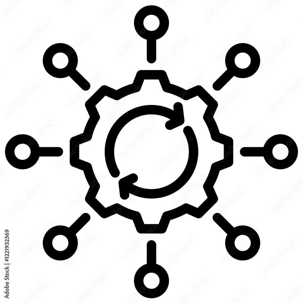 Aufkleber process automation outline icon