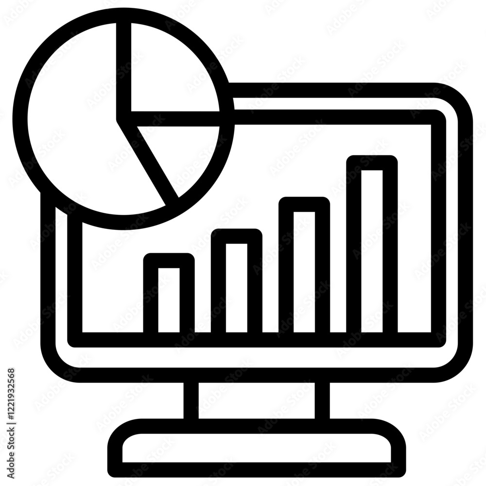 Poster data visualization outline icon