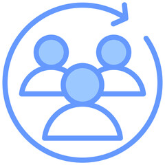 Team Alignment Lineal Blue Icon