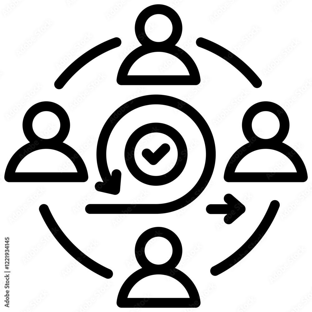 Poster agile team outline icon